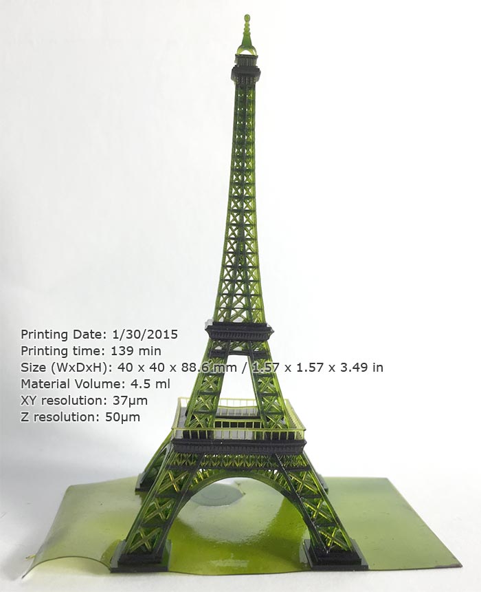 High speed printed Eiffel Tower