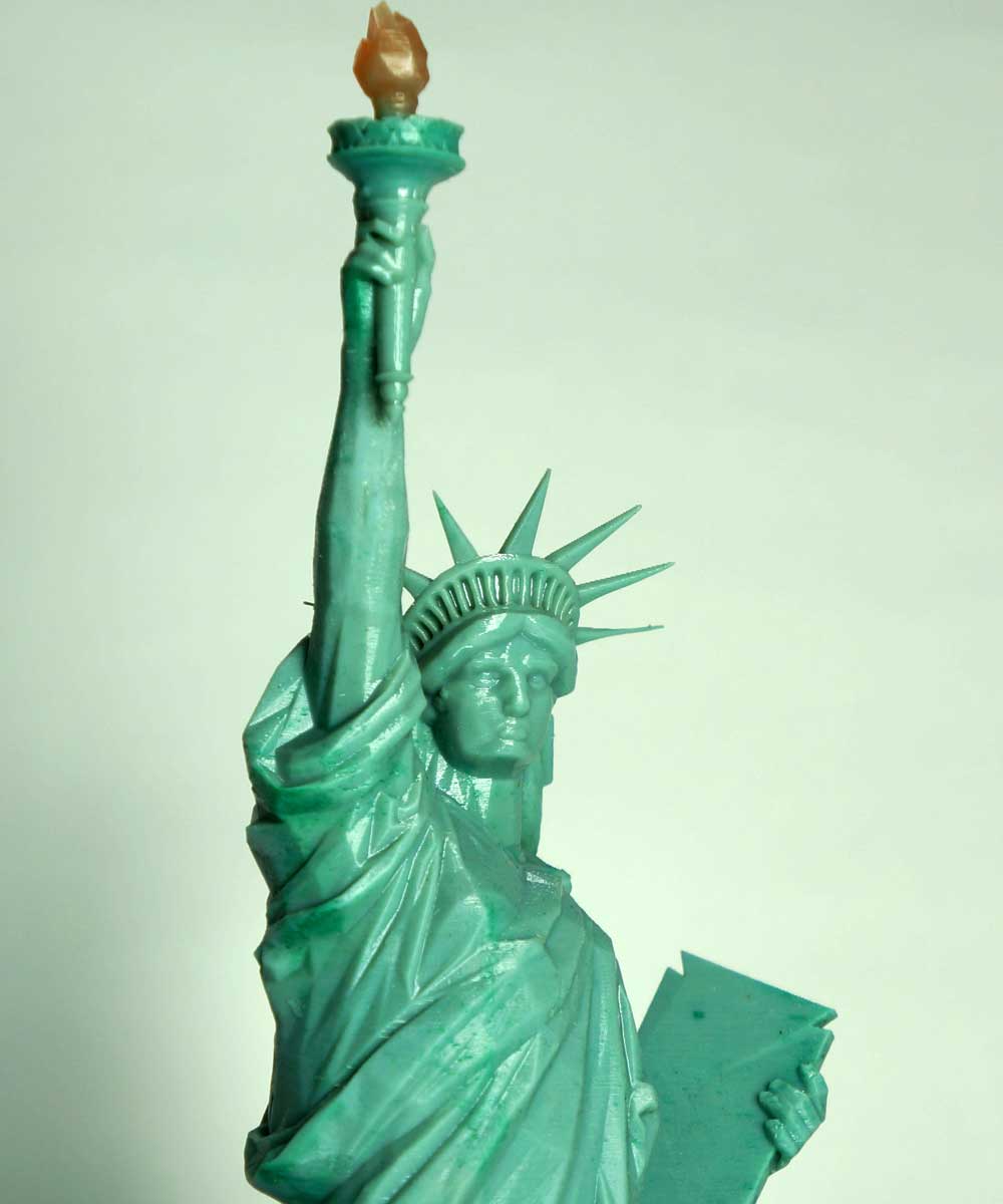 Printed Statue of Liberty with Kudo3D Titan 1 SLA 3D printer