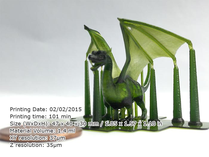 Kudo3D Titan 1 DLP 3D Printed Dragon