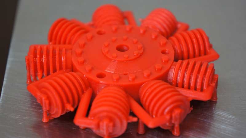 3D printed motor model with Kudo3D Titan 1 SLA 3D printer