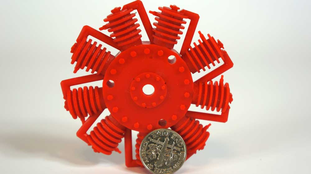 3D printed motor model with Kudo3D Titan 1 SLA 3D printer