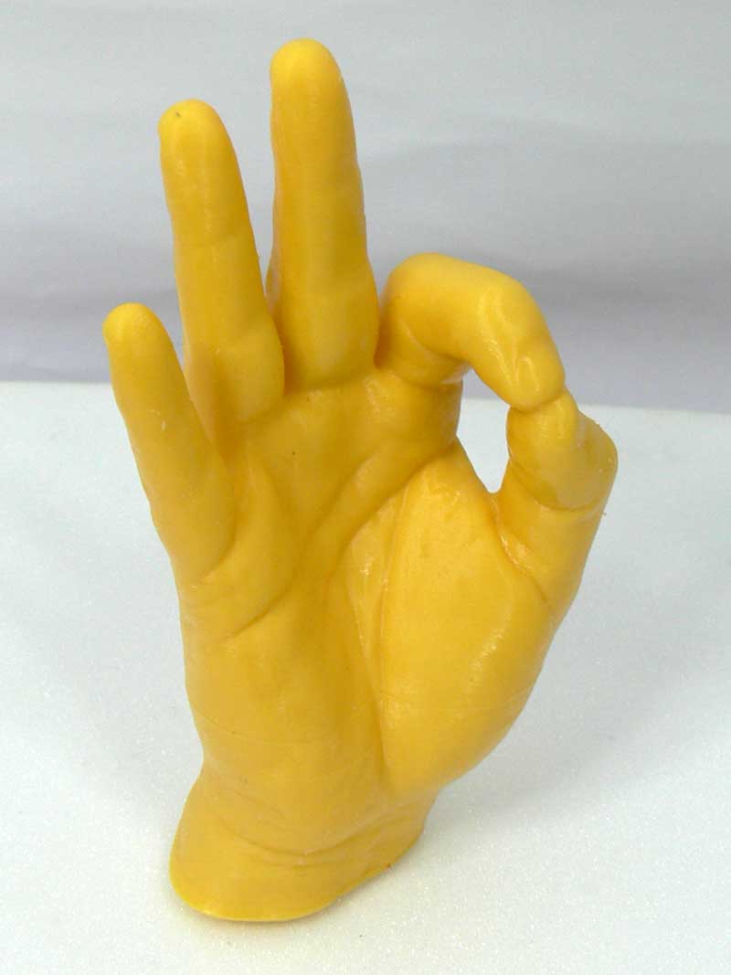 3D printed OK hand with Kudo3D Titan 1 SLA 3D printer
