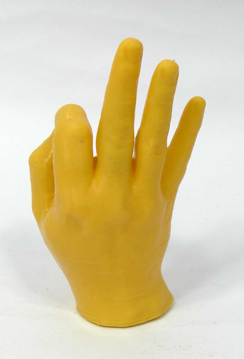 3D printed OK hand with Kudo3D Titan 1 SLA 3D printer