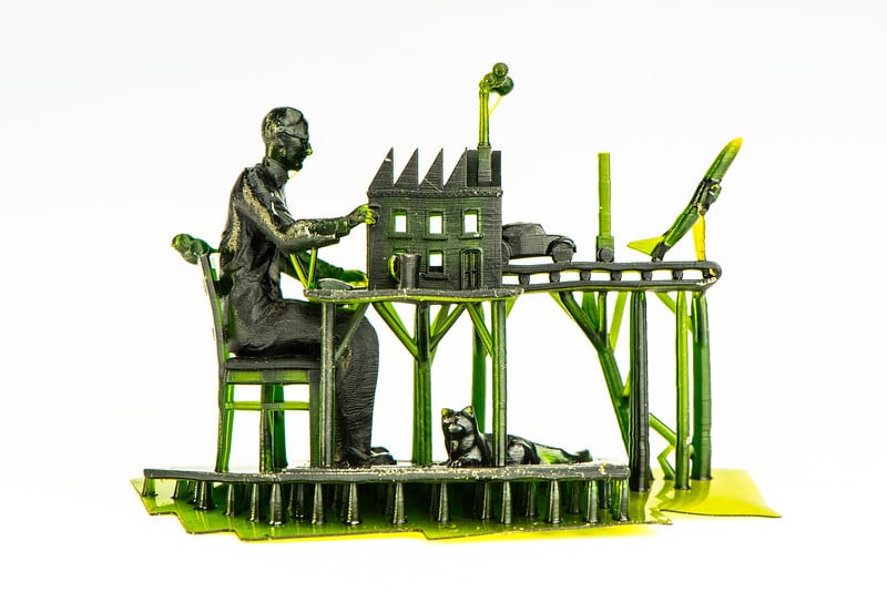 Brett Ryder's Economist illustration - 3rd Industrial Revolution printed with Kudo3D Titan 1 DLP printer