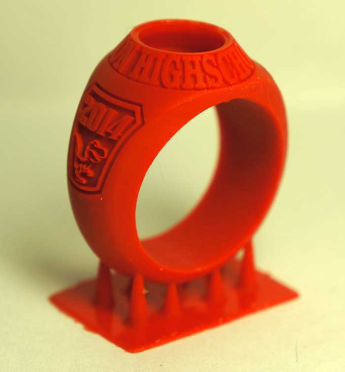 3D printed Graduation Ring with Kudo3D Titan 1 DLP 3D printer