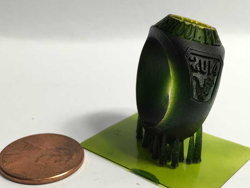 3D printed Graduation Ring with Kudo3D Titan 1 DLP 3D printer