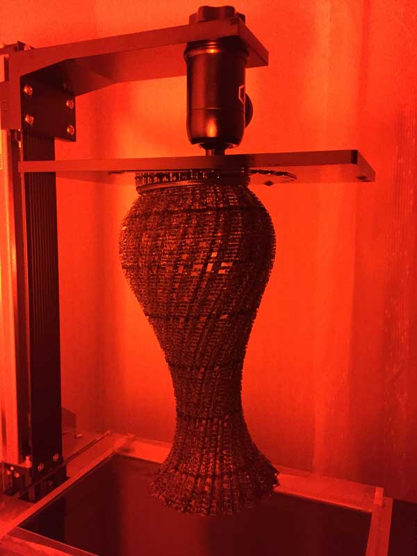 D Print Intricate Vase using Kudo3D Titan 1 SLA 3D printer.