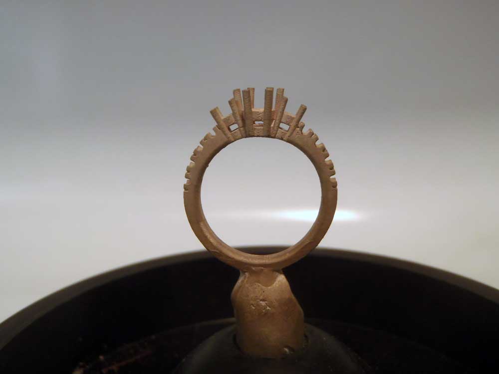 kudo3d titan2 3d printing multi stone ring cast with stone