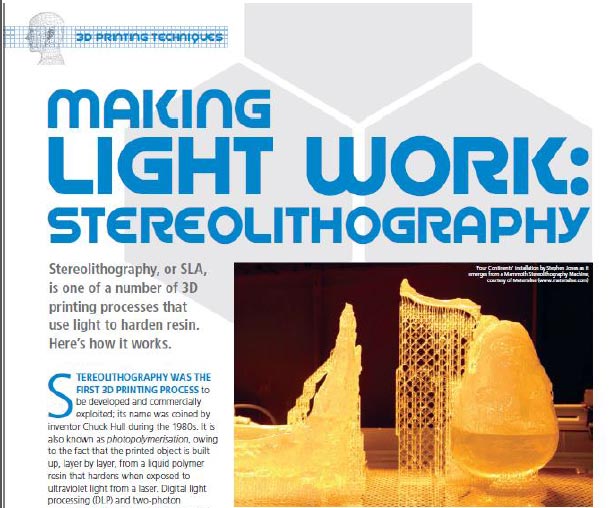 Titan 1 was featured on an article on Stereolithography by Eaglemoss Publications