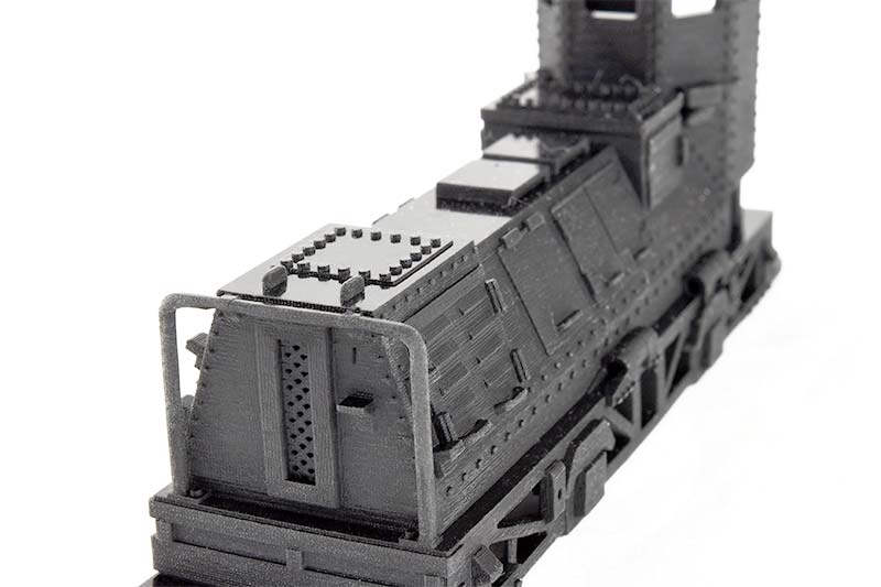 High resolution 3D printed train with kudo3D Titan 2
