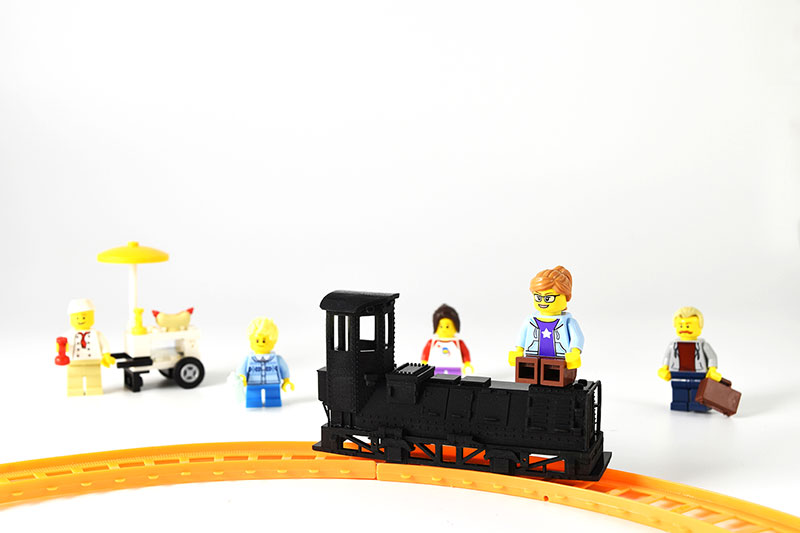 3D printed train printed with high resolution 3D printer Titan 2 using 3DSR General Black Resin