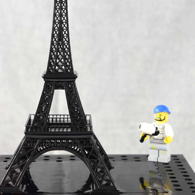 3D printed Eiffel Tower printed with high resolution 3D printer Titan 2 using 3DSR General Black Resin