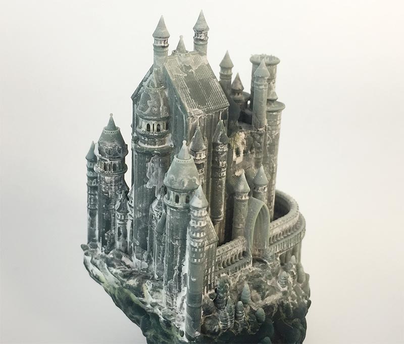 3D printed castle with kudo3d high resolution 3d printer Titan2