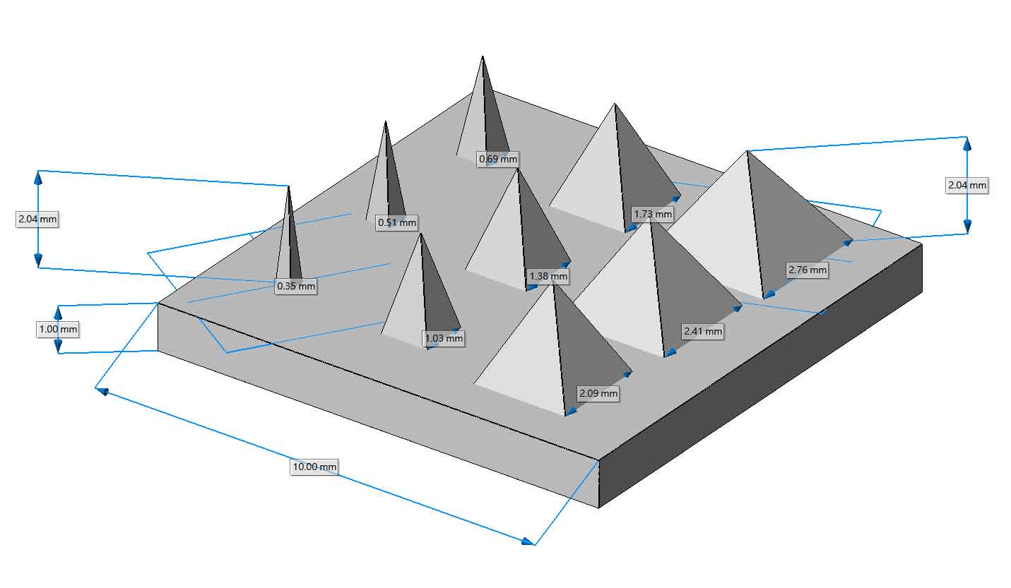 Kudo3D microSLA Titan 3 printed microneedle