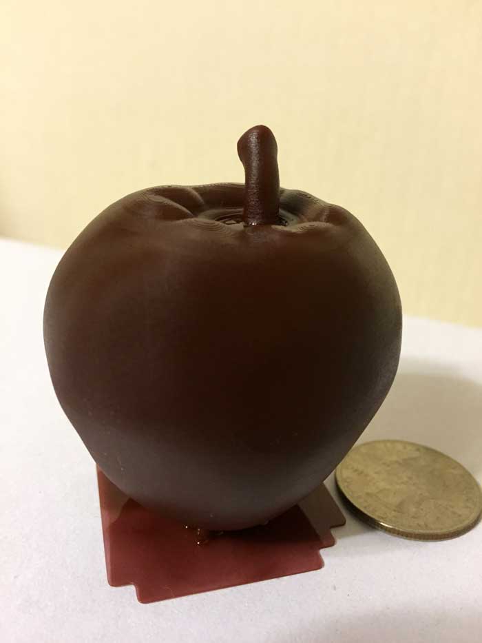 3D printed Apple with Kudo3D Titan 1 DLP 3D printer