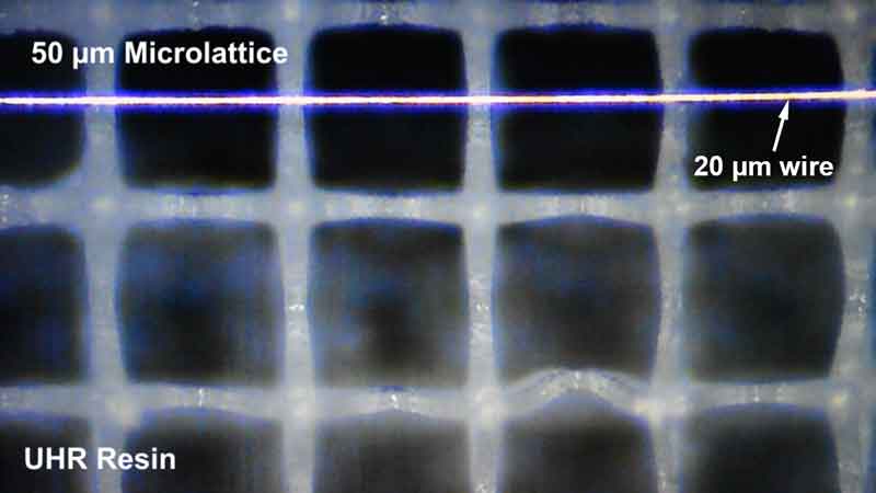 Kudo3D microSLA Titan 3 printed microlattice